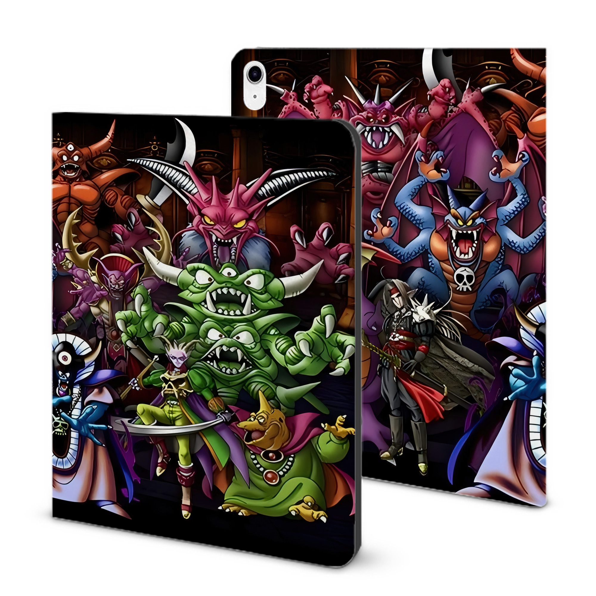 （画像用） ドラゴンクエスト Doragon Kuesuto Dragon Quest IPad ケース ブック型 PUレザー TPU 耐衝撃 軽量 薄型 ペン収納なし 全面保護 IPad 各モデル対応